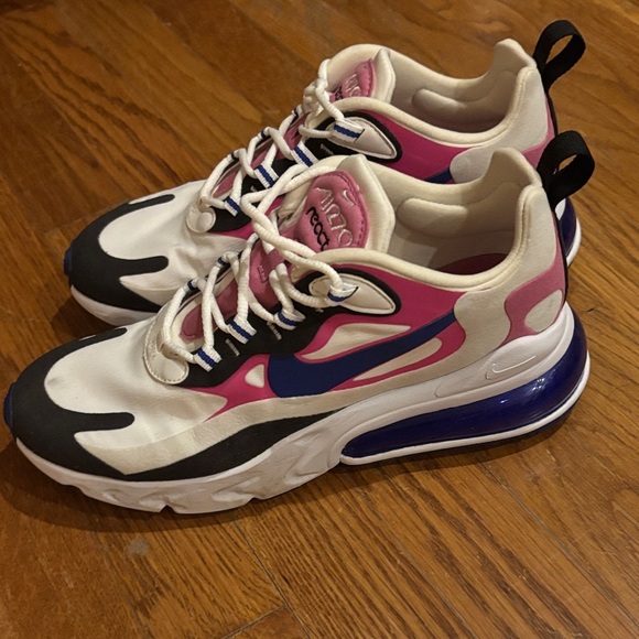 Nike Air 270 React white blue and pink size 7.5 - Picture 5 of 8